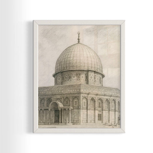 Dome Of The Rock - Pencil Sketch | Art Print