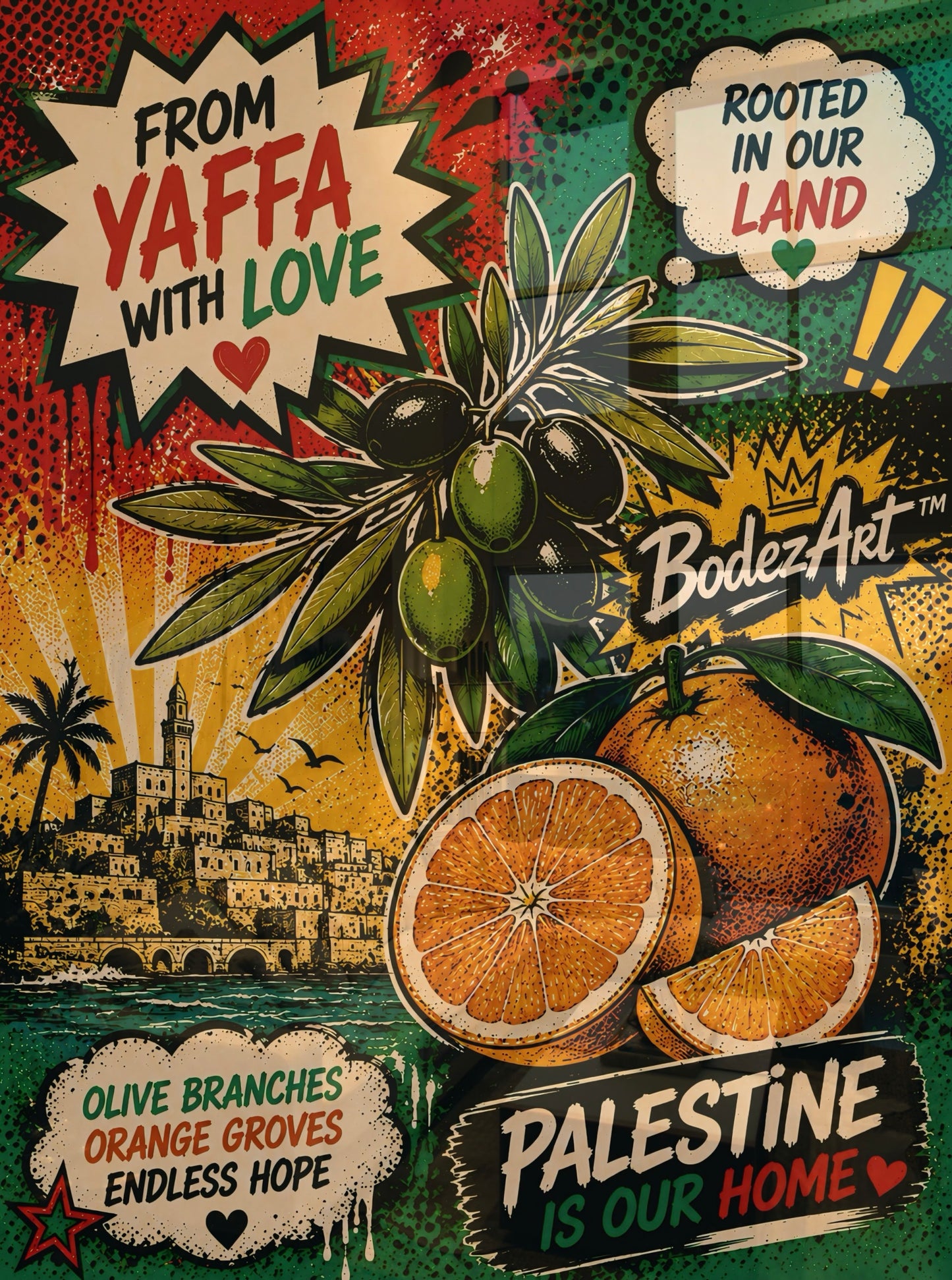 2/3 From Yaffa With Love | Pop Art Glass Wall Art