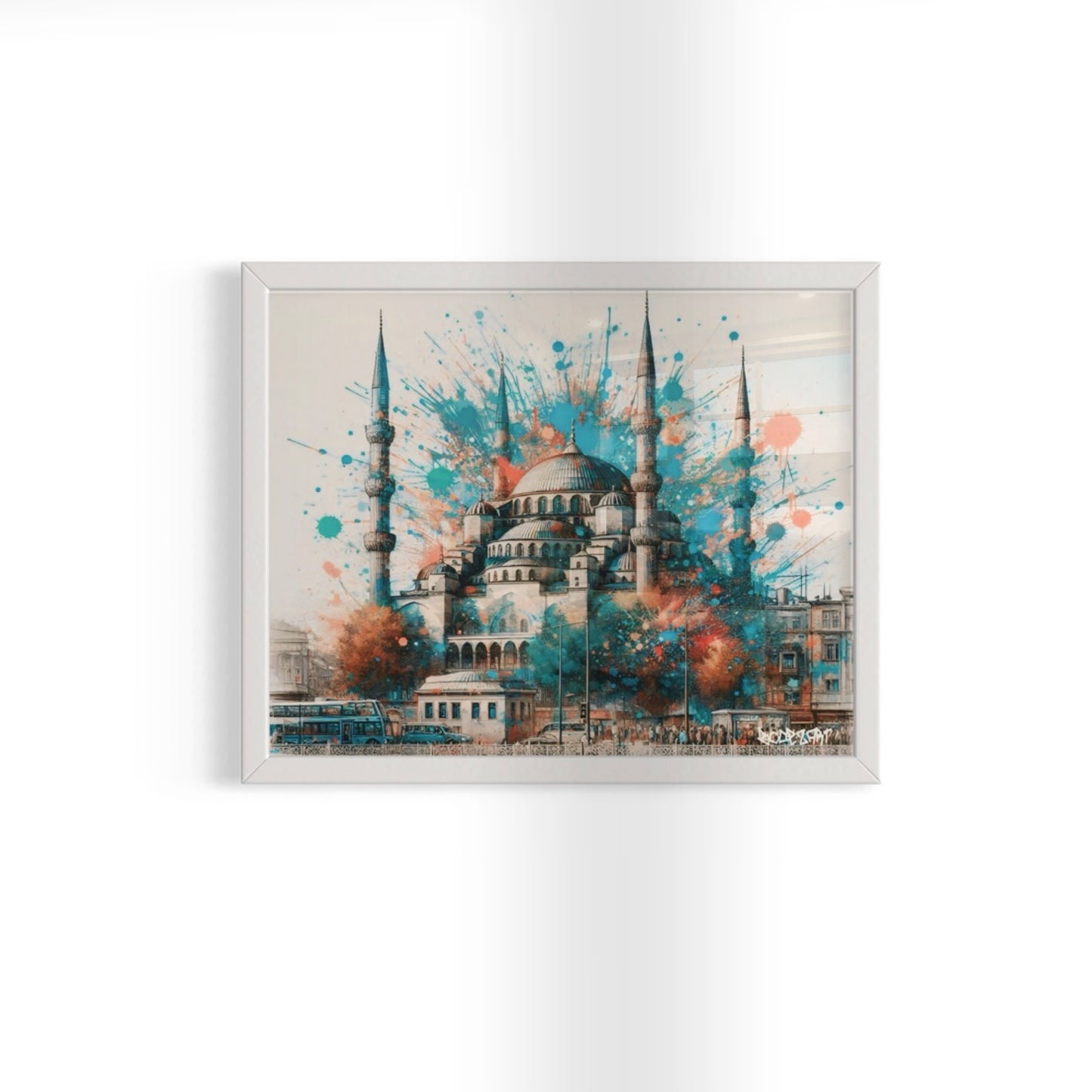 Blue Mosque |Graffiti Colour Splash Art Print
