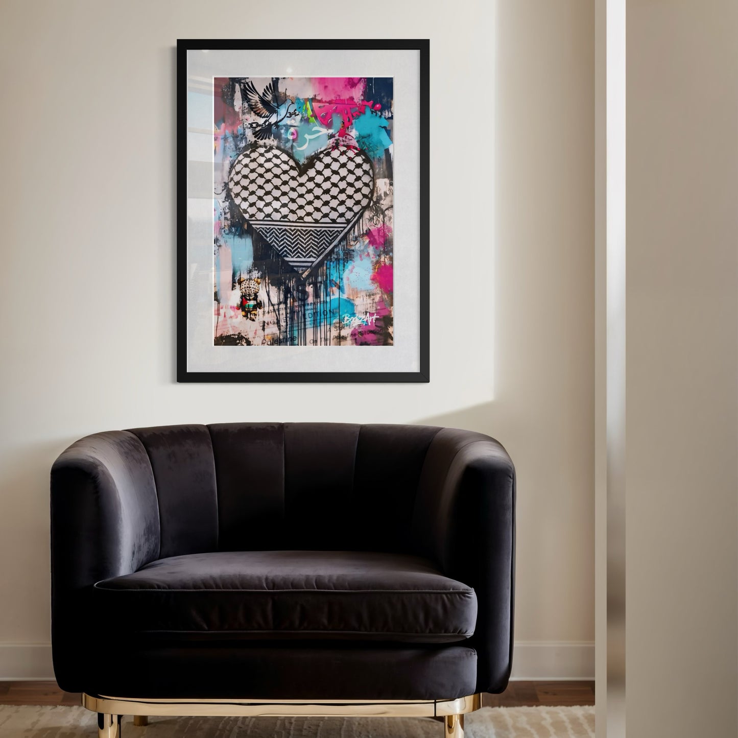 Free At Heart | Palestine Graffiti Poster Print