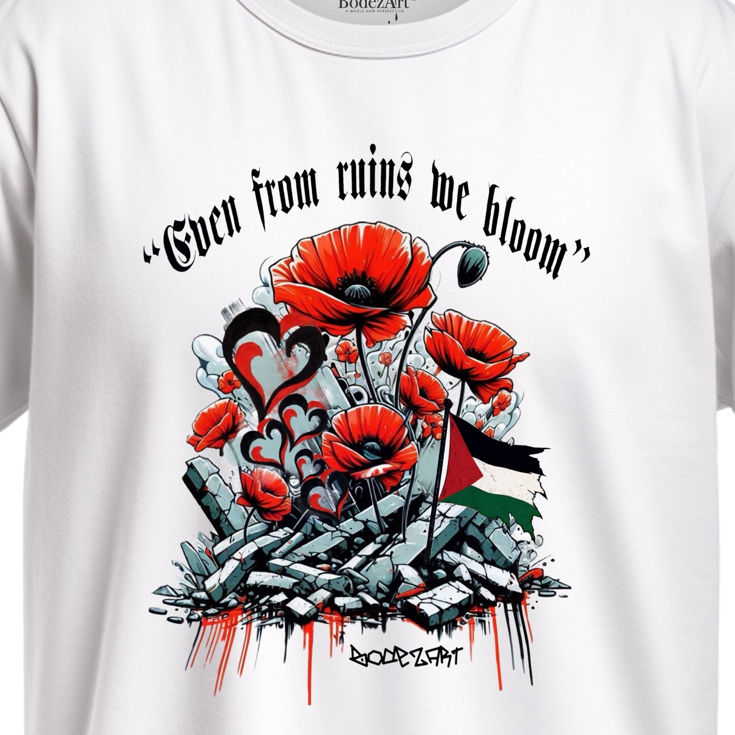 Even From Ruins We Bloom | Palestine Short Sleeve T-Shirt