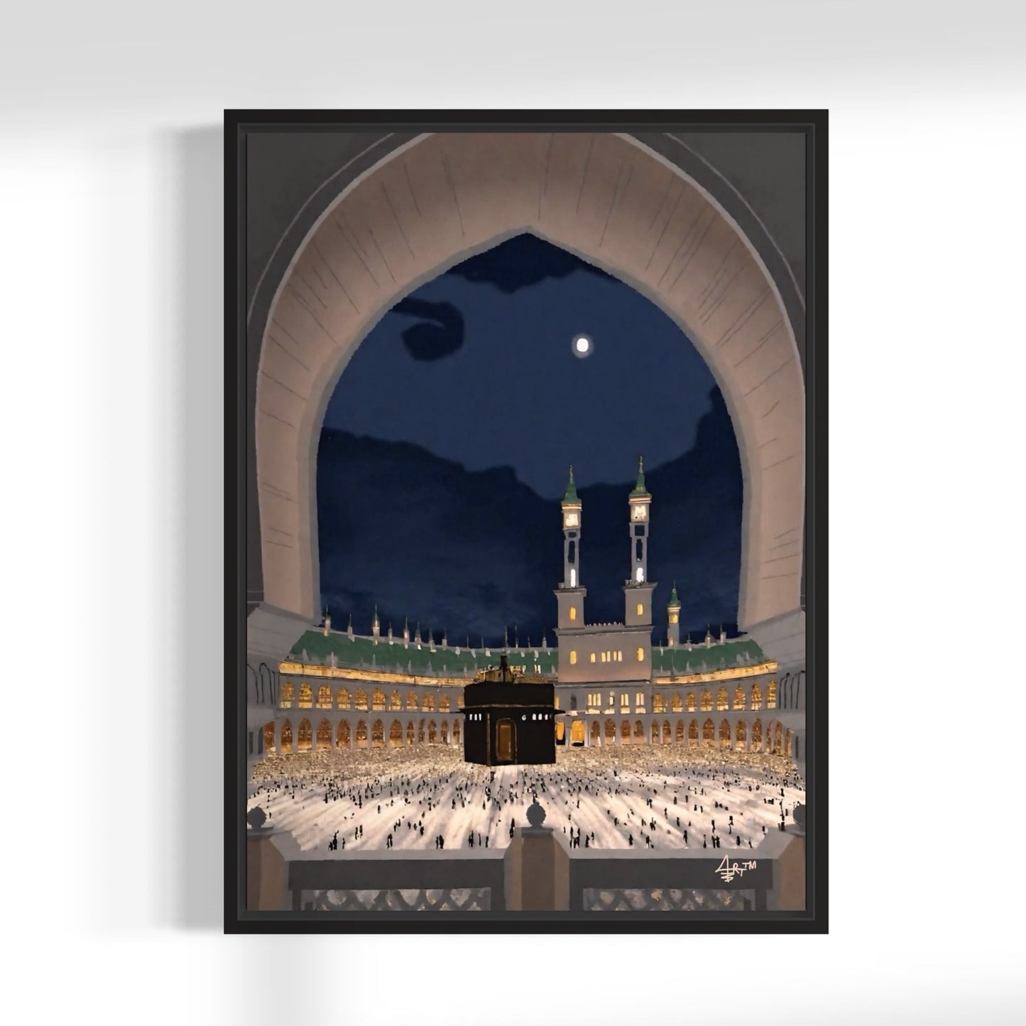 Kaaba With A View - Islamic Wall Art Framed Canvas Print