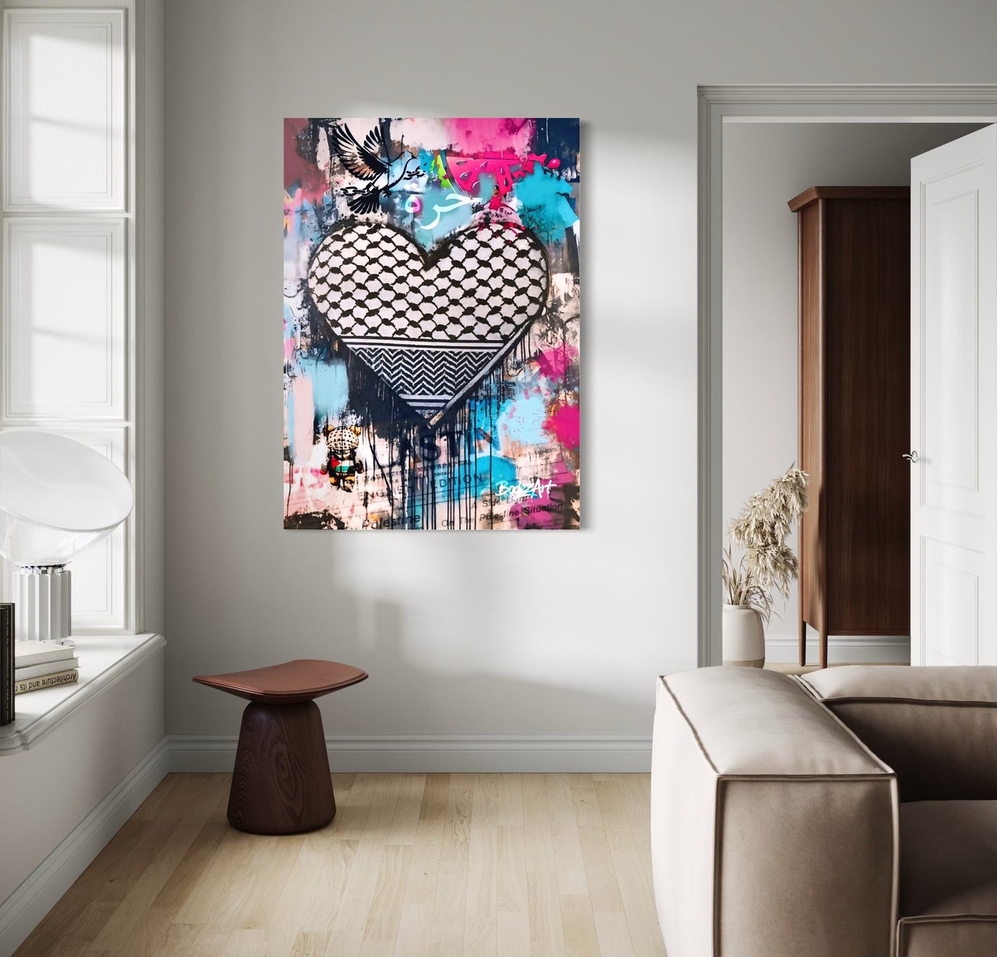 Free At Heart | Palestine Graffiti Canvas Print