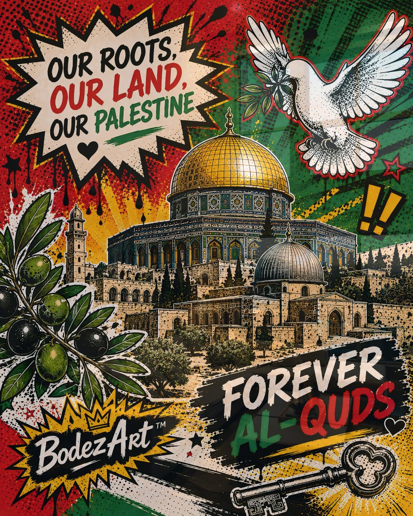 3/3 Forever Al-Quds | Pop Art Glass Wall Art