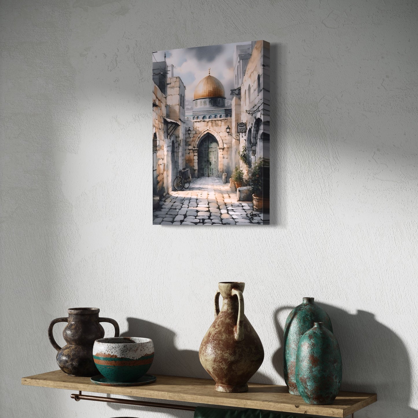 Al Quds | Watercolour - Palestine Wall Art Canvas Print