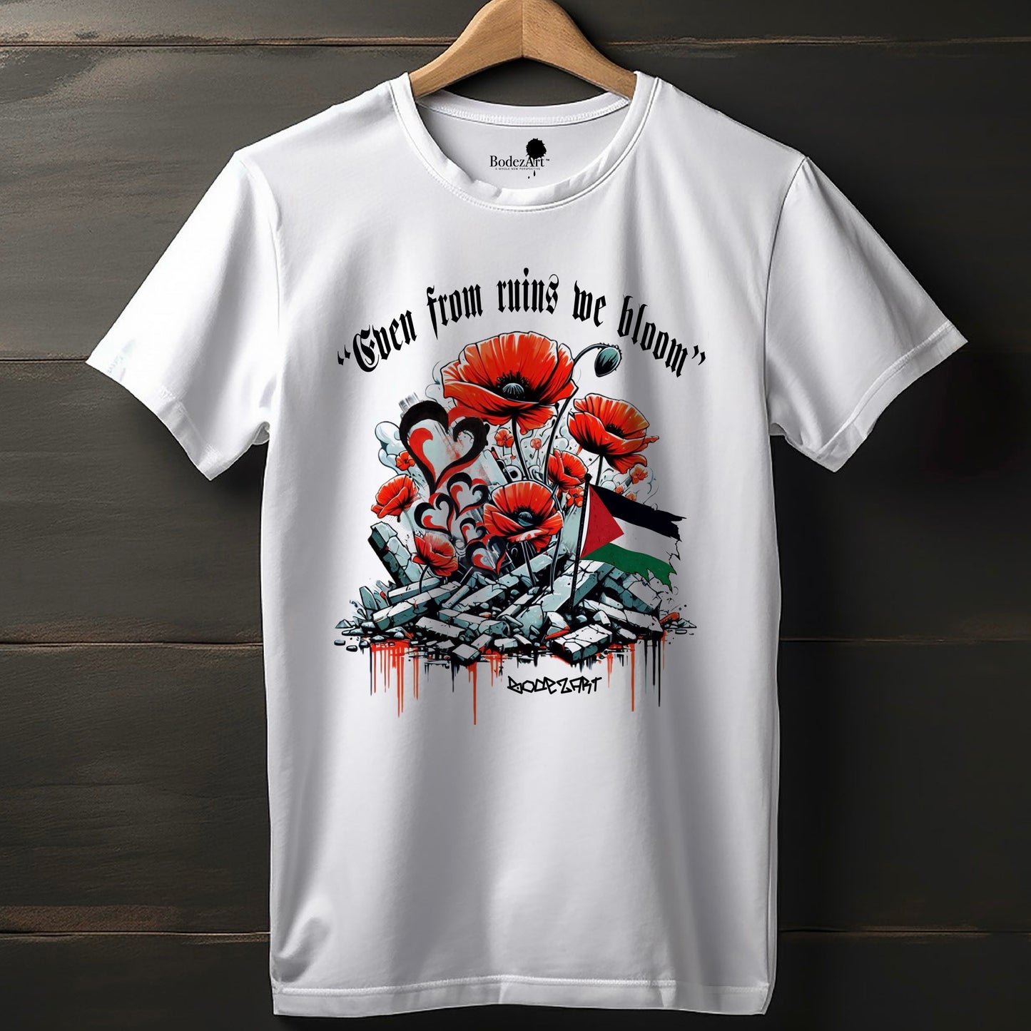 Even From Ruins We Bloom | Palestine Short Sleeve T-Shirt