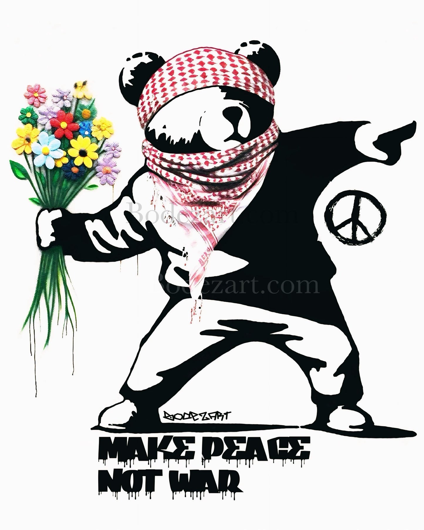 Make Peace Not War - Palestine Graffiti Framed Art Print