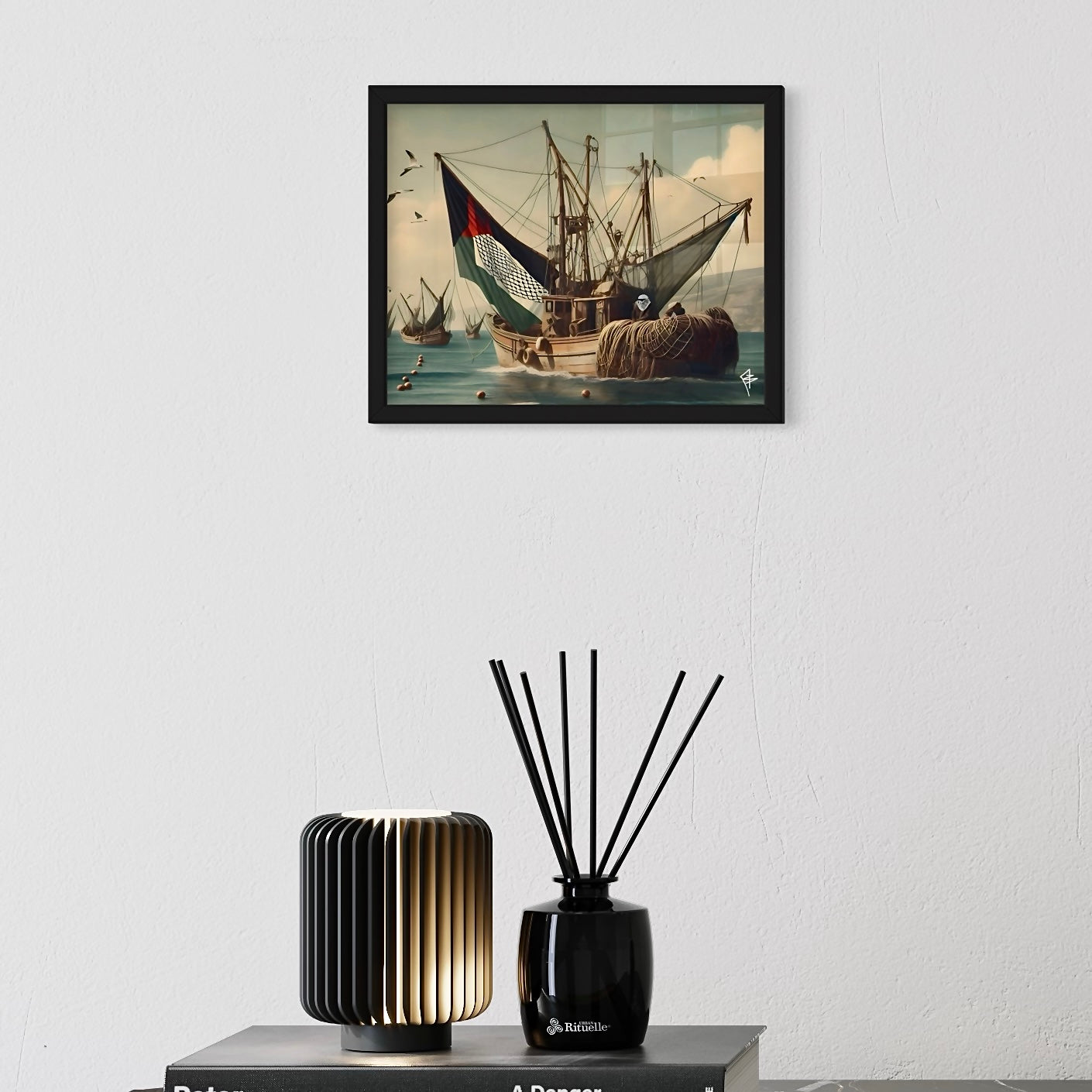 The Palestinian Fishermen - Framed Art Print