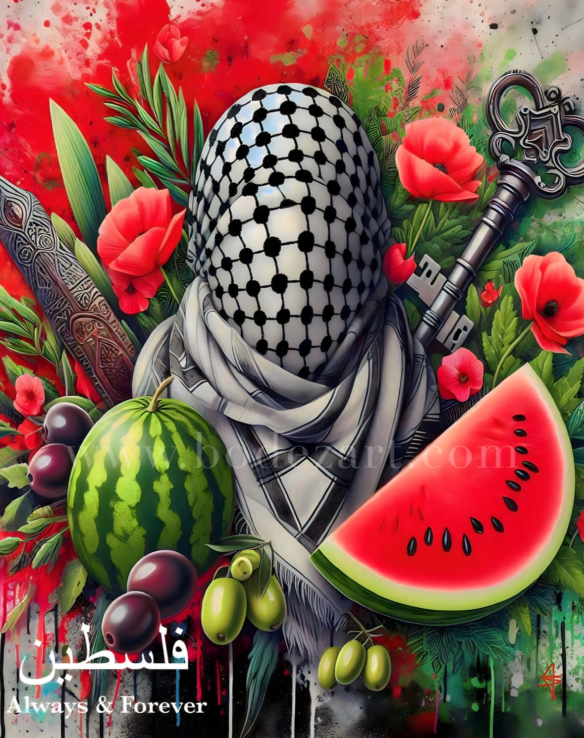 Always & Forever - Palestine Graffiti Framed Art Print