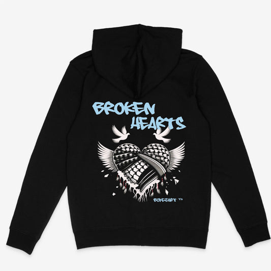 Broken Hearts - Palestine Full Zipped Hoodie