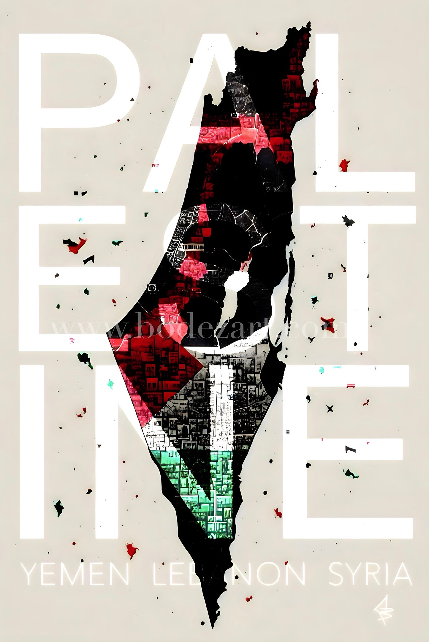 PAL EST INE - Yemen Lebanon Syria - Palestine Poster Art Print