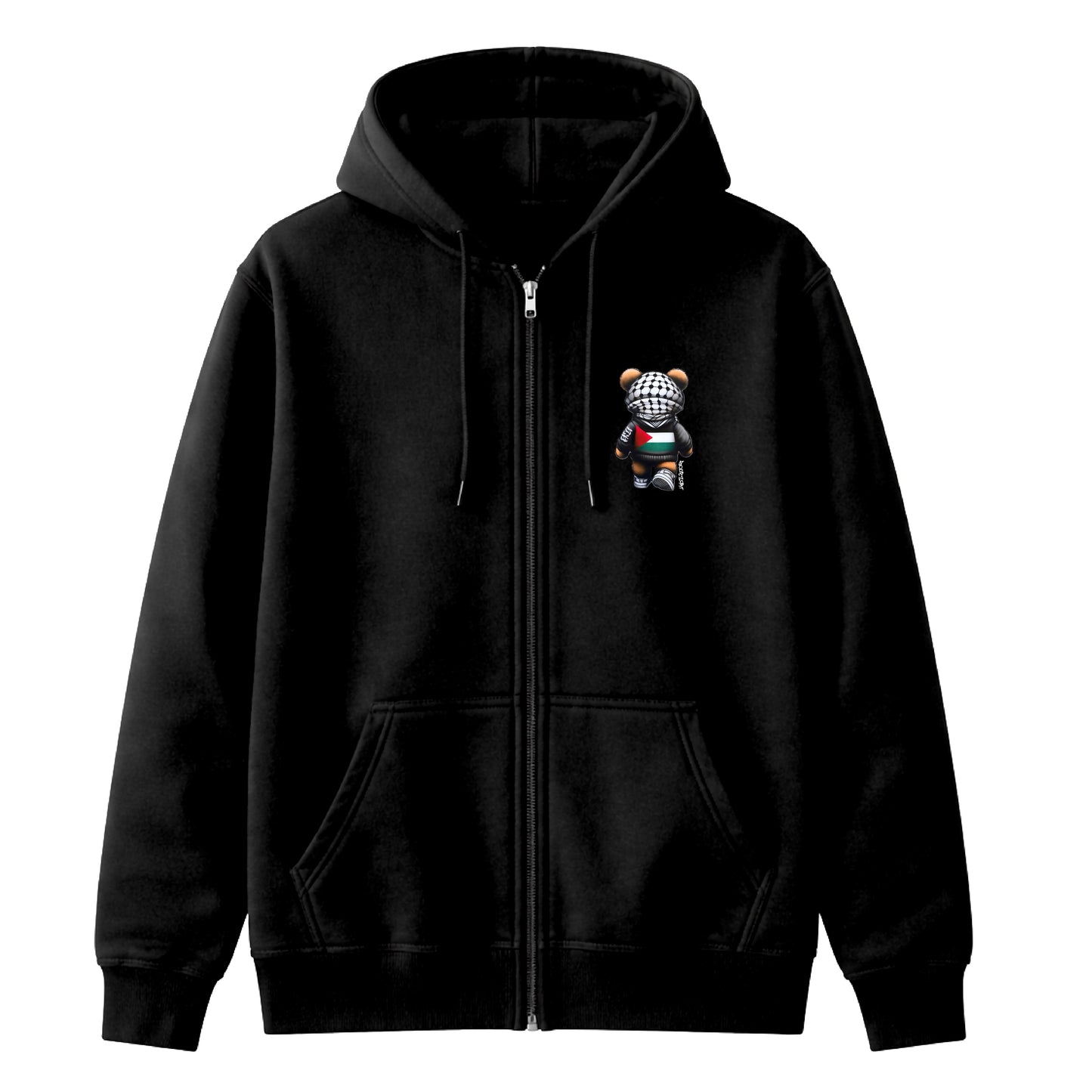 Bear In Solidarity | Classic Full Zipped Palestine Hoodie