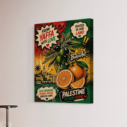 2/3 From Yaffa With Love | Palestine Pop Art Canvas Print