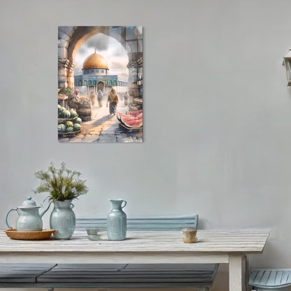 Al Quds Market | Watercolour - Palestine Wall Art