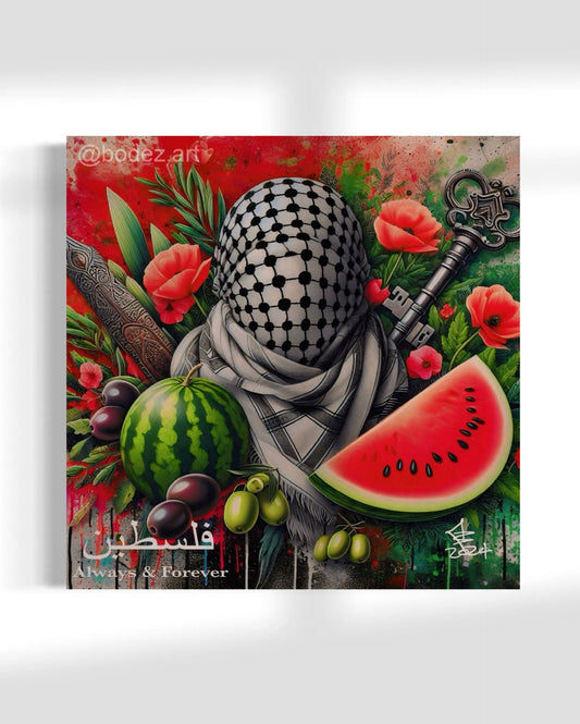 Always & Forever | Palestine Graffiti Canvas Print