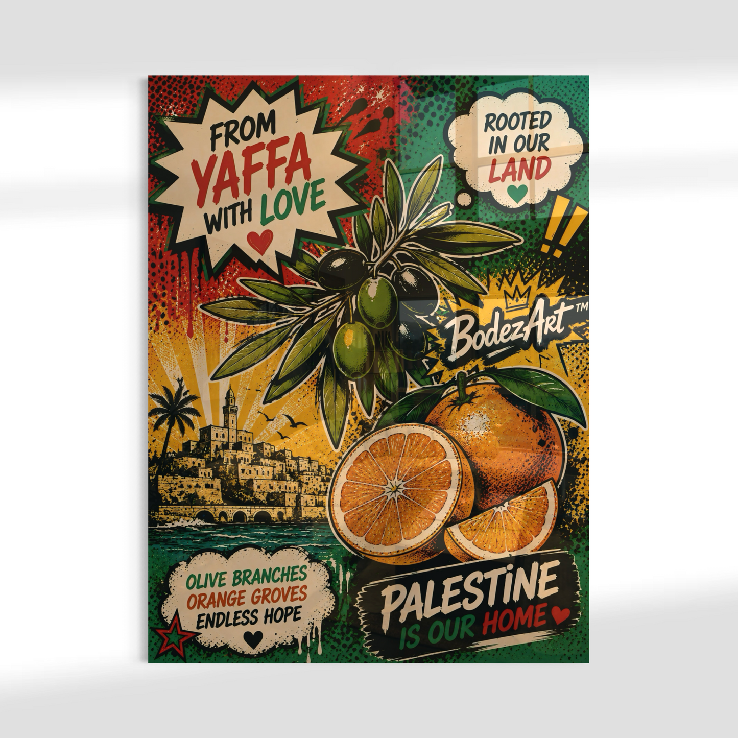 2/3 From Yaffa With Love | Pop Art Glass Wall Art