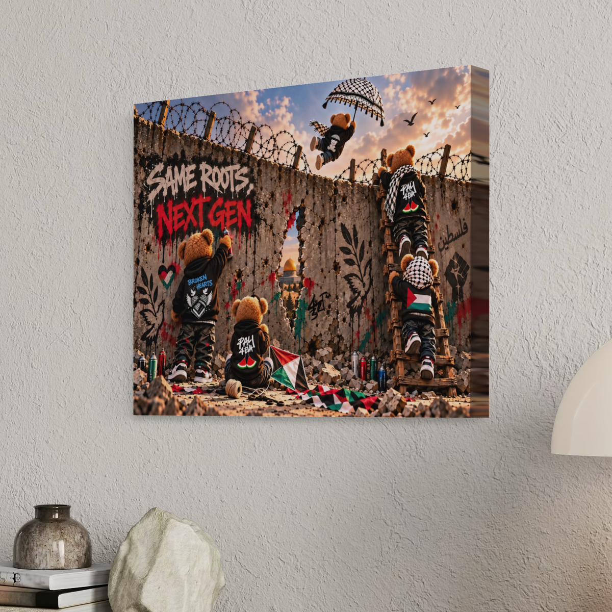 Same Roots - Next Gen | Palestine Graffiti Canvas Print