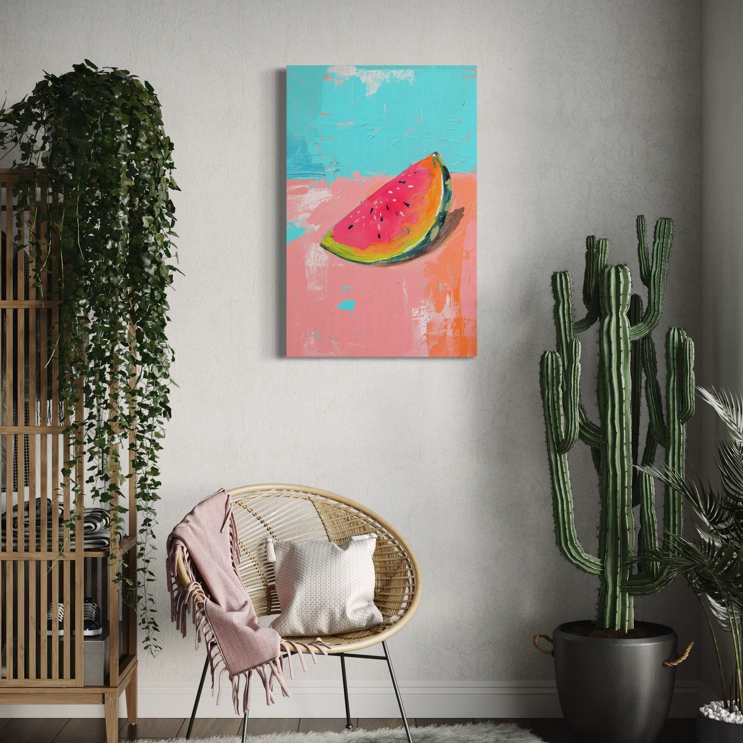 The Pink Watermelon | Abstract Canvas Print