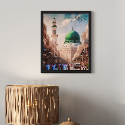 Al-Madīnah | The Luminous City - Watercolour Framed Art Print