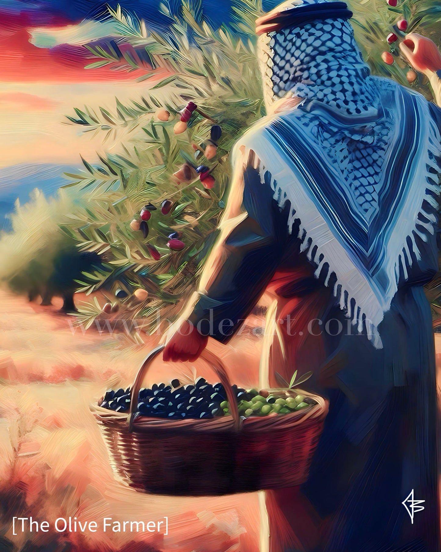 The Olive Farmer -  Palestine Framed Art Print