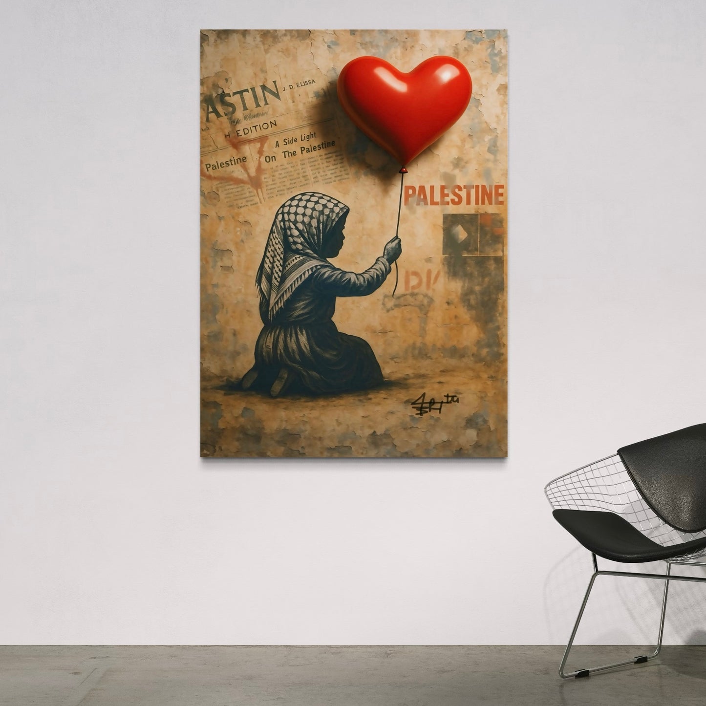 Hope Beyond Ruin | Palestine Graffiti Canvas Print