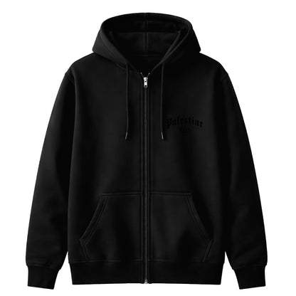 Palestine 1948 Paint Drip Zip Hoodie | Blackout Edition