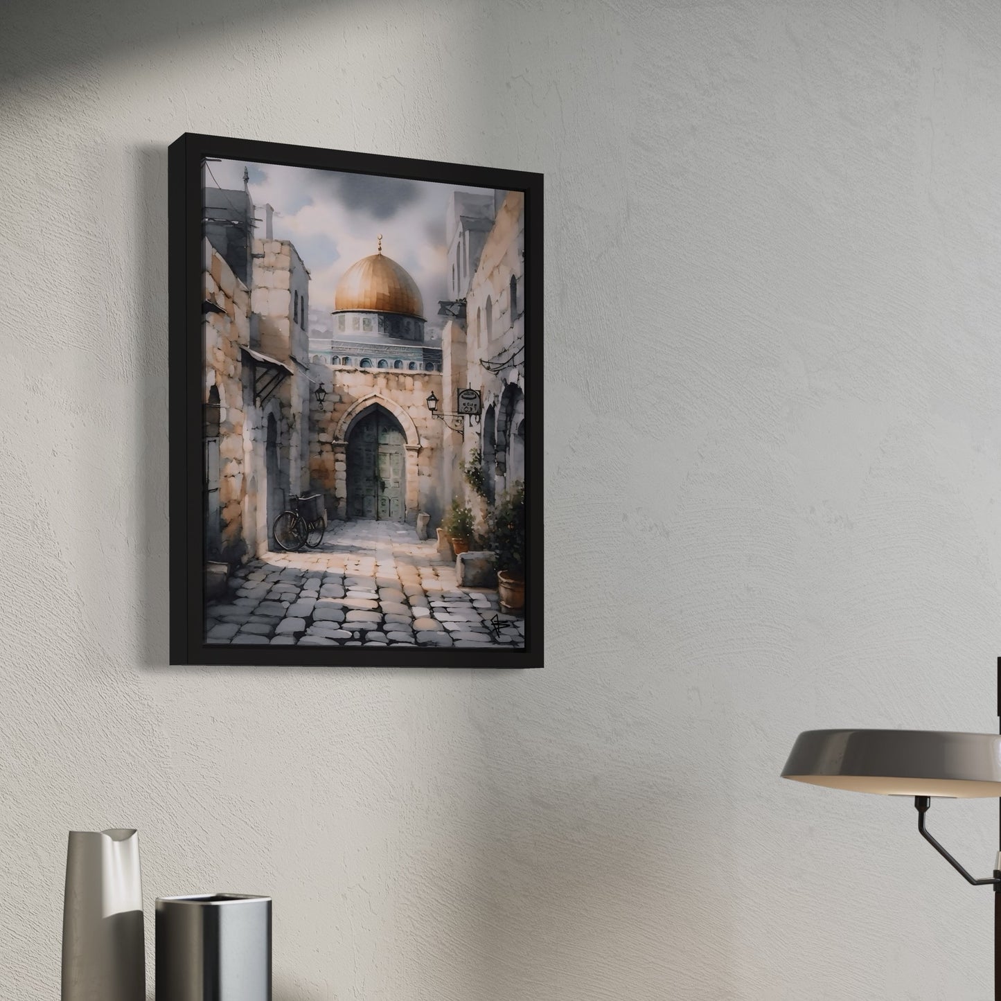 Al Quds - Watercolour Palestine | Framed Canvas Print