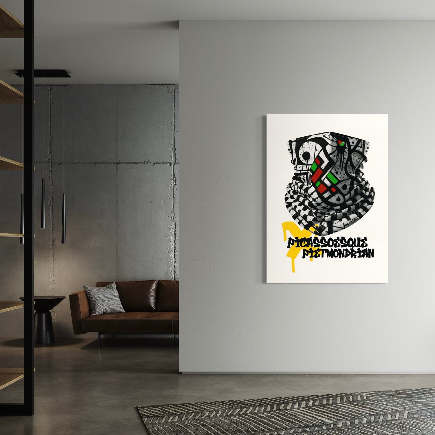 Picassoesque X Piet Mondrian Keffiyeh | Abstract Canvas Print