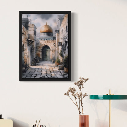 Al Quds - Watercolour Palestine | Framed Canvas Print