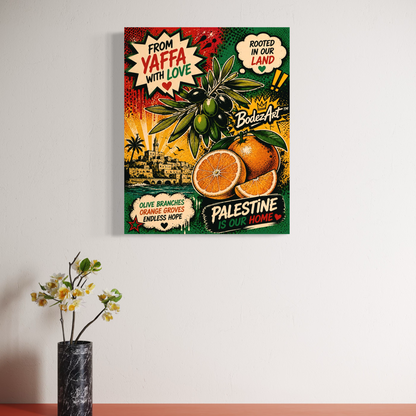 2/3 From Yaffa With Love | Palestine Pop Art Canvas Print