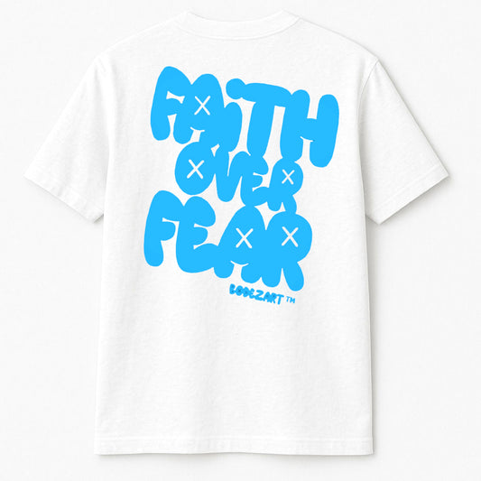Faith Over Fear | Faith Inspired Blu X White T-Shirt