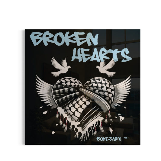 Broken Hearts | Palestine Glass Wall Art