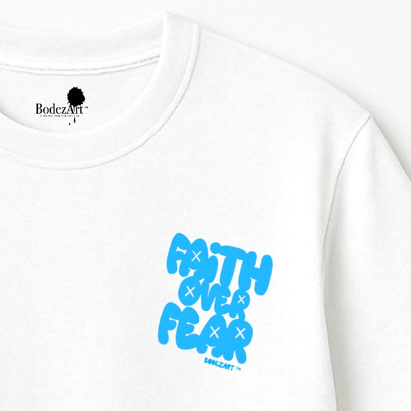 Faith Over Fear | Faith Inspired Blu X White T-Shirt