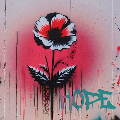 The Pali Poppy - Hope | Graffiti Canvas Art