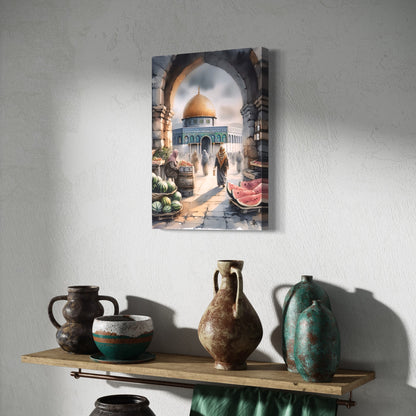 Al Quds Market | Watercolour - Palestine Wall Art