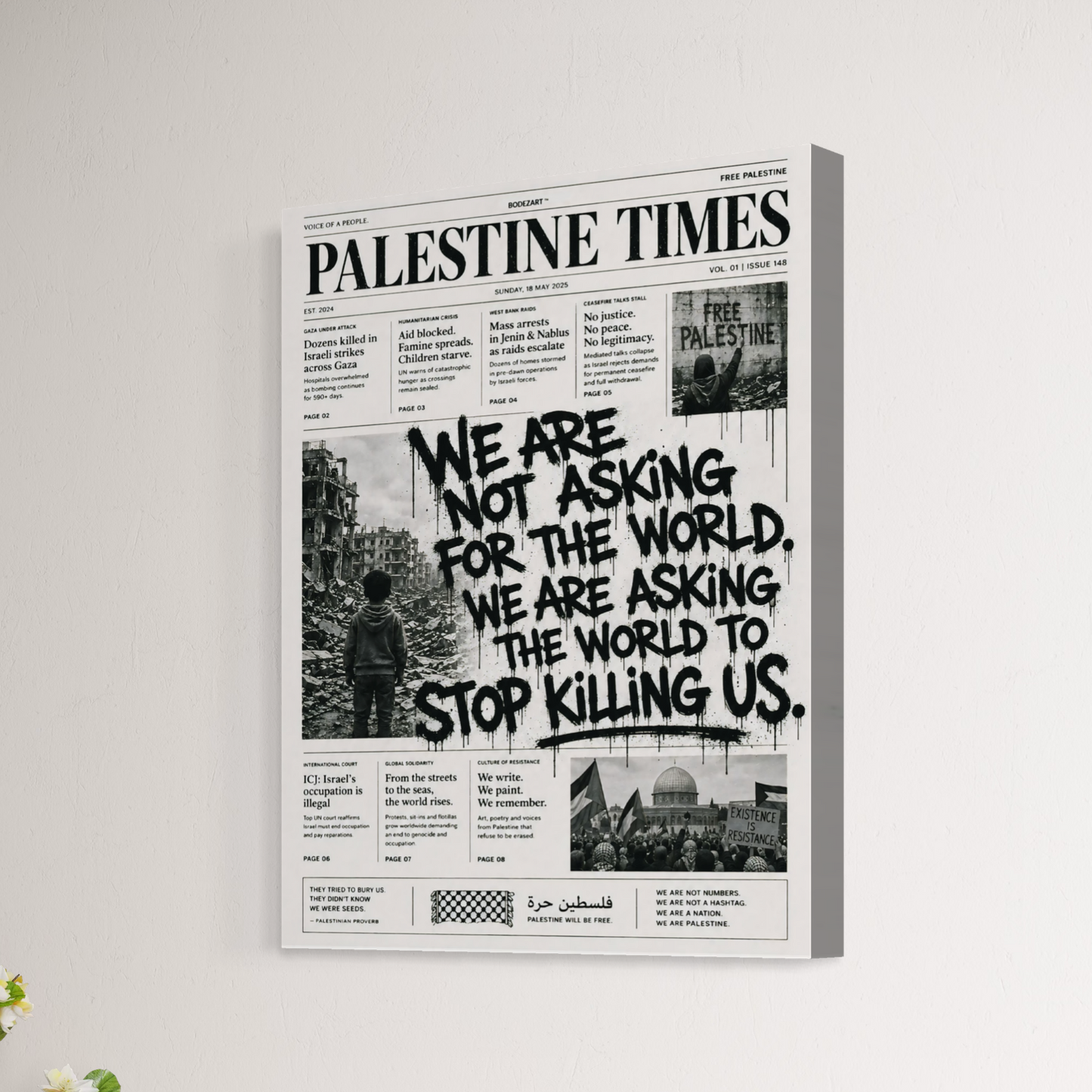 Palestine Times | Wall Art Canvas Print