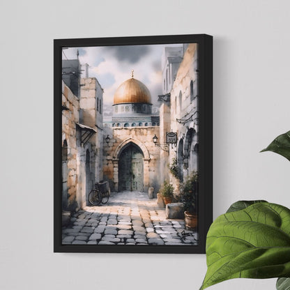 Al Quds - Watercolour Palestine | Framed Canvas Print