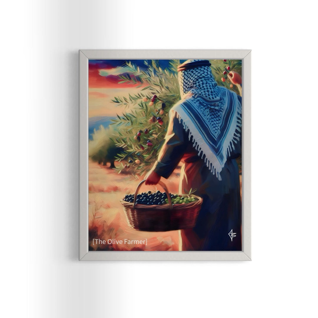 The Olive Farmer -  Palestine Framed Art Print