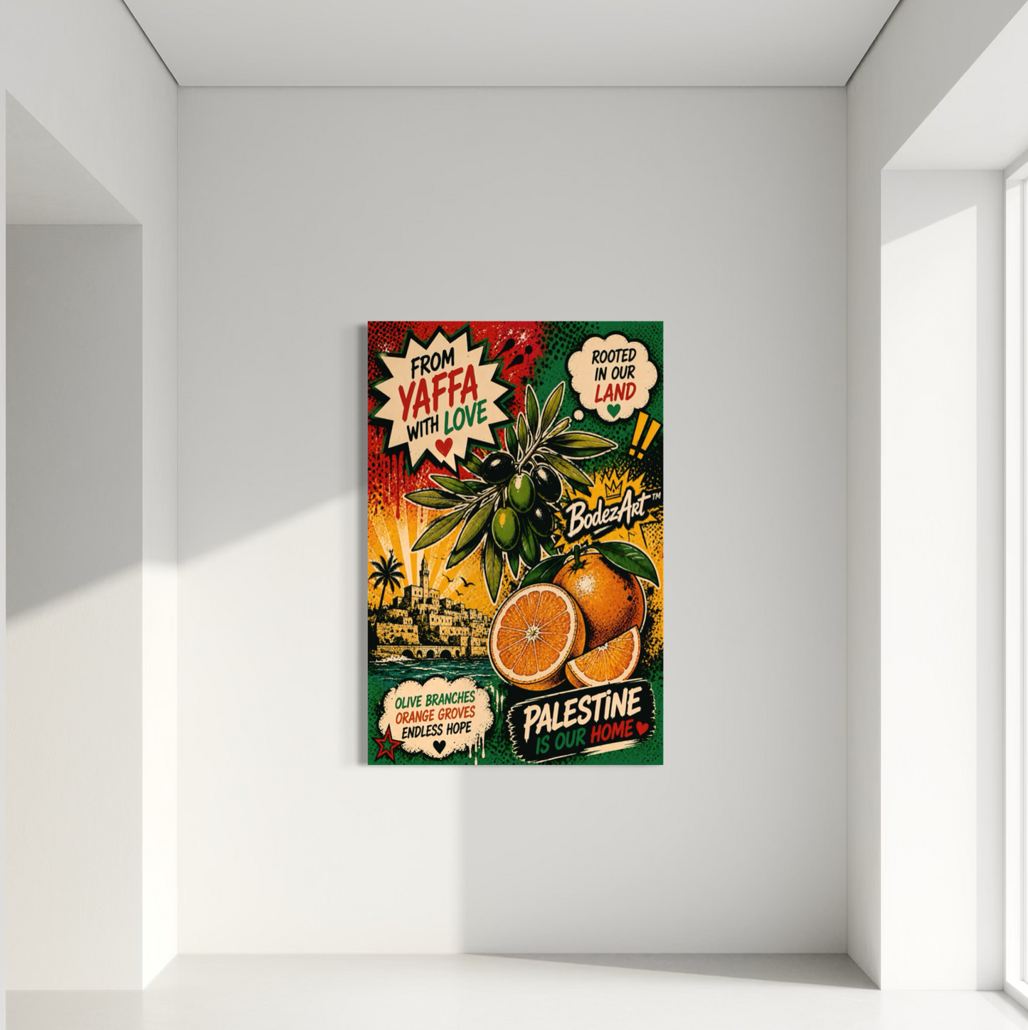 2/3 From Yaffa With Love | Palestine Pop Art Canvas Print