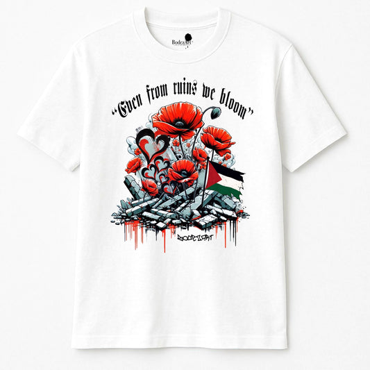 Even From Ruins We Bloom | Palestine Short Sleeve T-Shirt