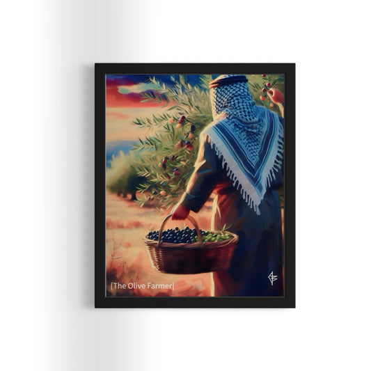 The Olive Farmer -  Palestine Framed Art Print