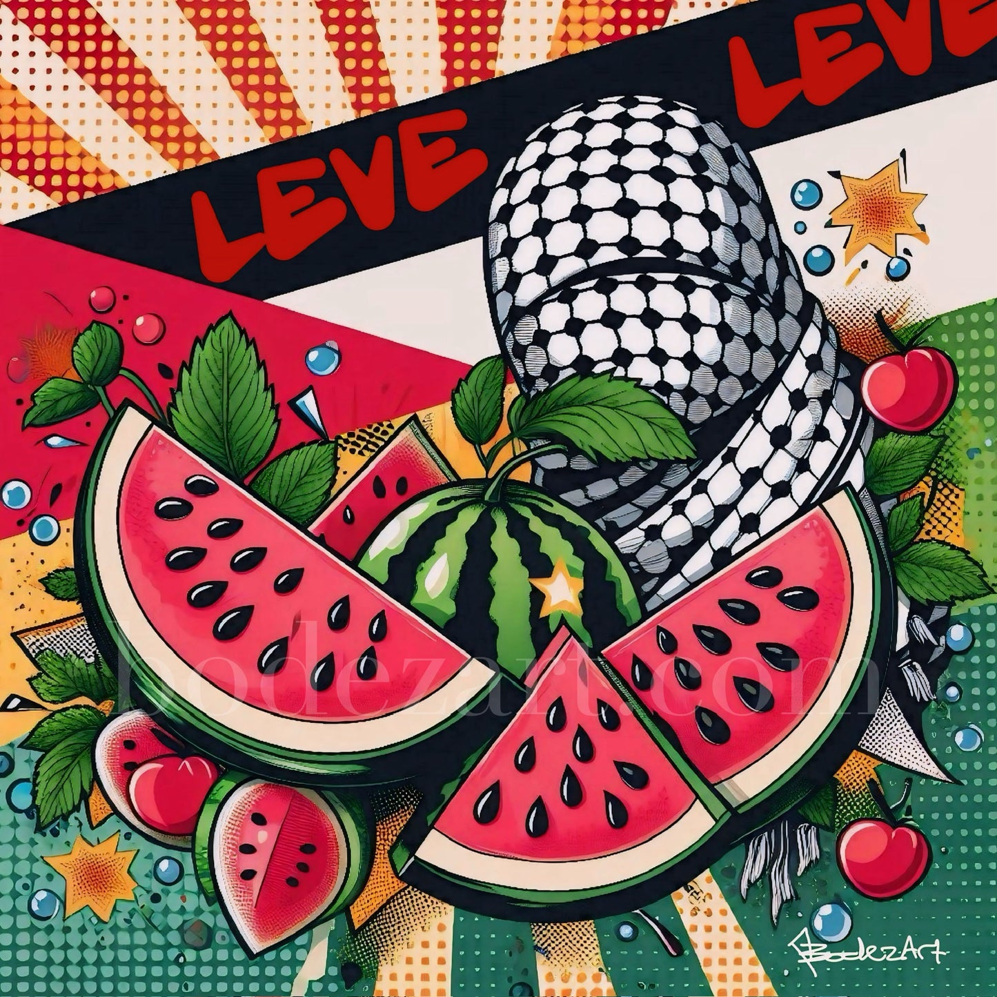 Leve Palestina | Pop Art Canvas Print