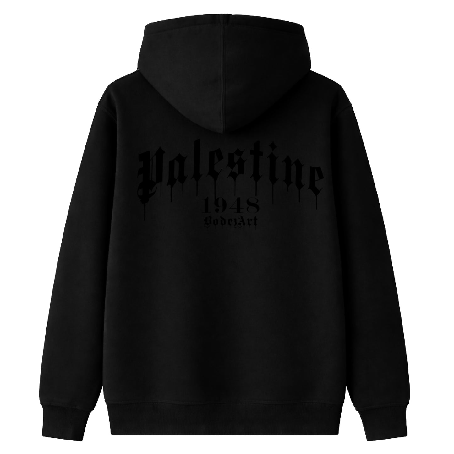 Palestine 1948 Paint Drip Zip Hoodie | Blackout Edition