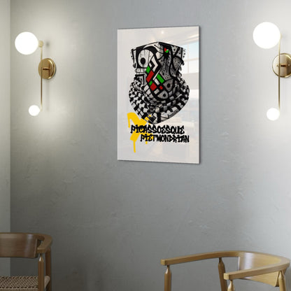 Picassoesque X Piet Mondrian Keffiyeh Abstract | Glass Wall Art