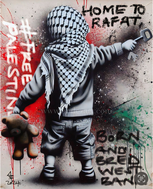 Home To Rafat - Palestine Graffiti Wall Art | Poster Print