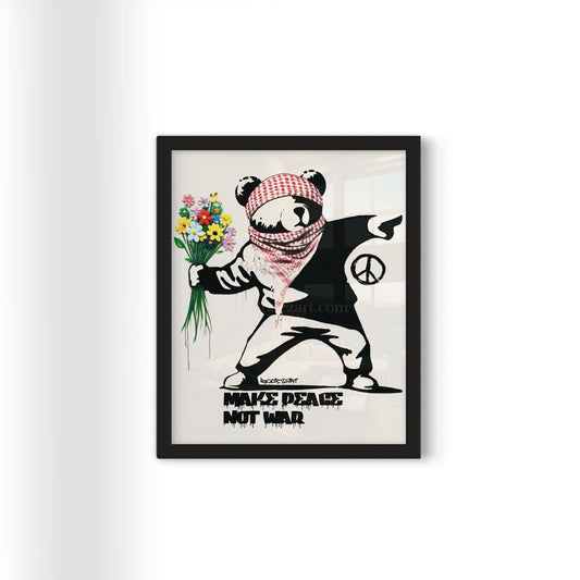 Make Peace Not War -  Palestine Graffiti Framed Art Print