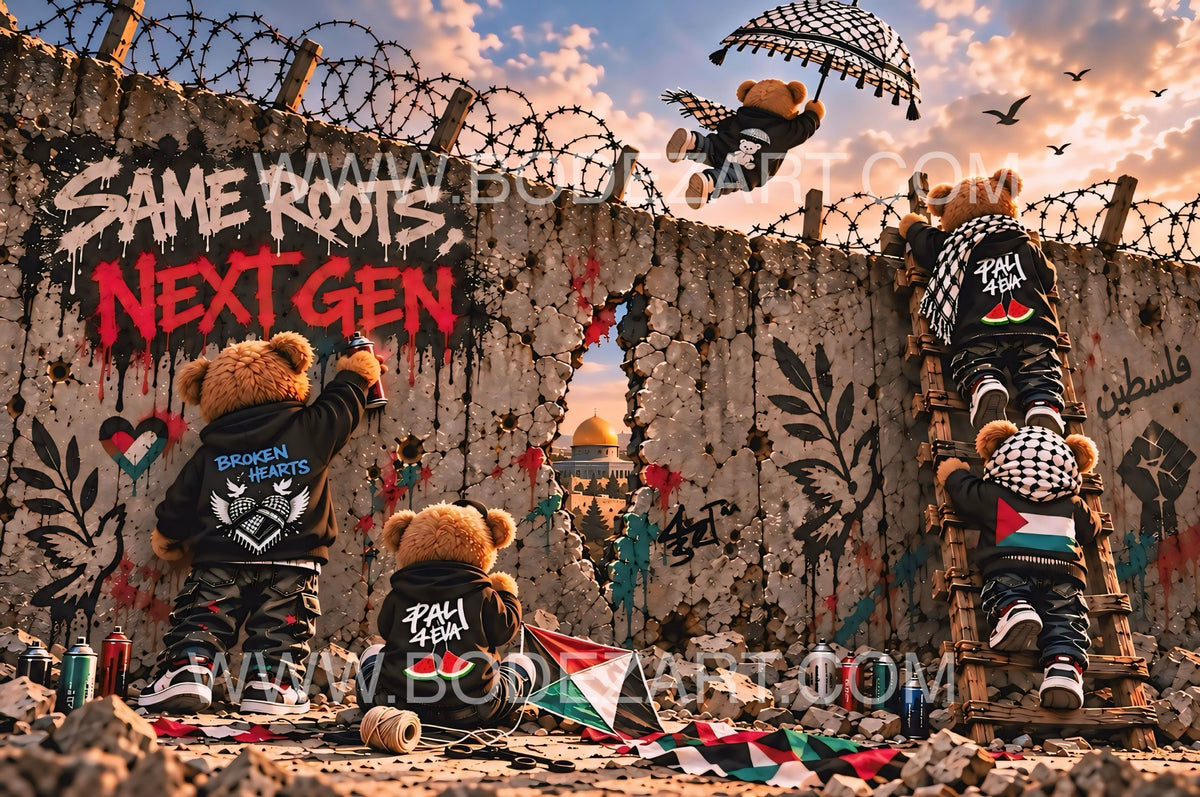 Same Roots - Next Gen | Palestine Graffiti Canvas Print