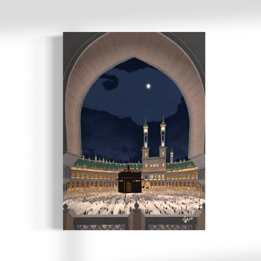 Kaaba With A View - Islamic Wall Art Canvas Print