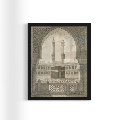 Bayt Allah | House Of Allah - Pencil Sketch Art Print