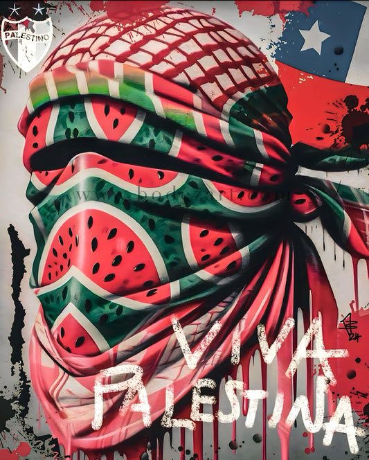 Viva Palestina | Chile/Palestine Graffiti - Wall Art Poster Print